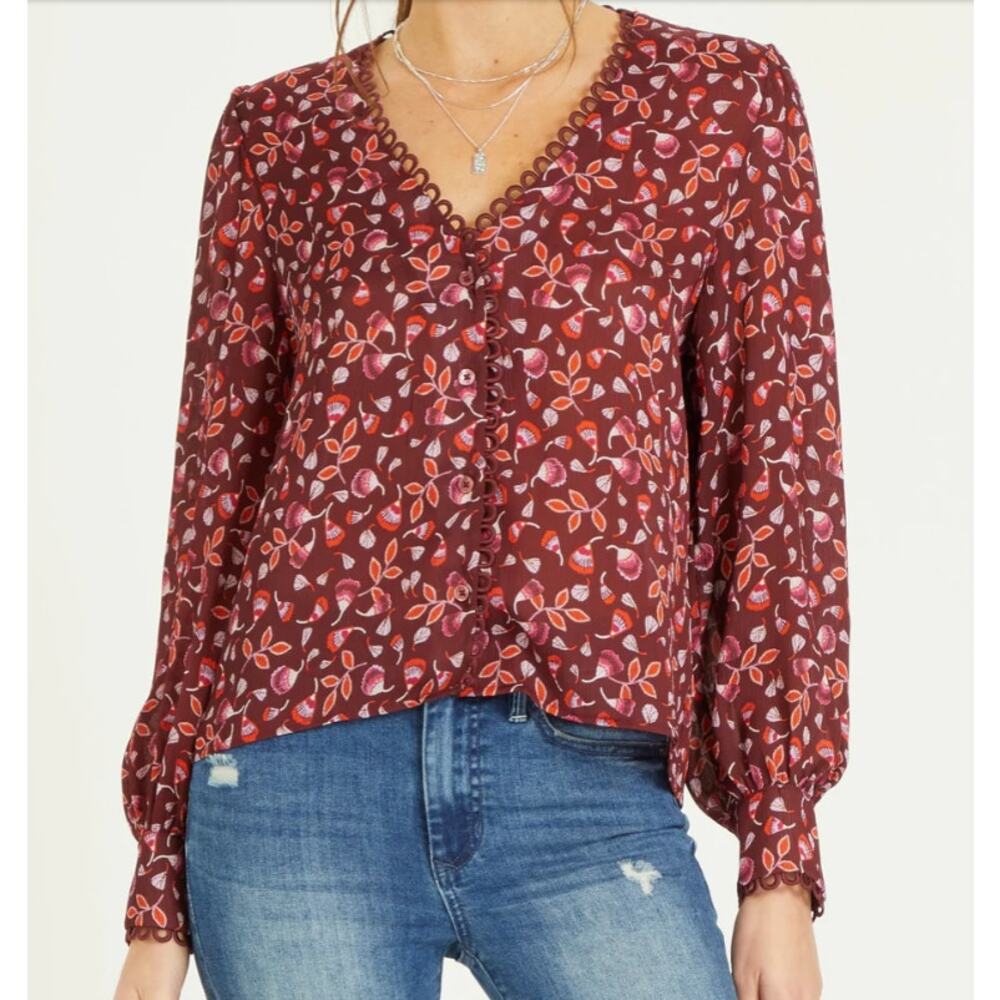 Dear John | Alexis Mulberry Scallop Blouse Top